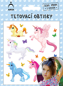 Dětské tetovací obtisky - jednorožci 01