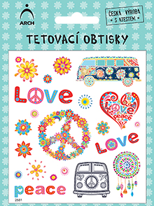 Dětské tetovací obtisky - hipíci 01