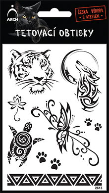 Černé tetovací obtisky - tygřice