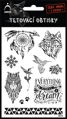 Černé tetovací obtisky - lapač snů