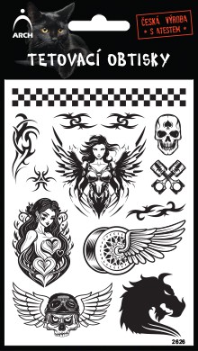 Černé tetovací obtisky - motorky