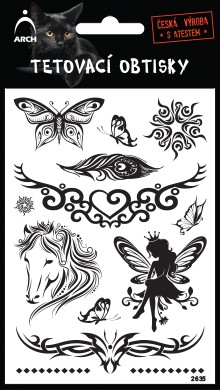 Černé tetovací obtisky - motýl