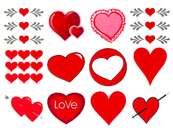 Dopisní etikety - Srdíčka 2