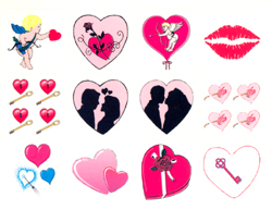 Dopisní etikety - Srdíčka 3