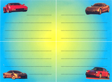 Štítky na sešity - Auta sportovní