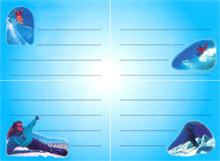 Štítky na sešity - Lyžaři