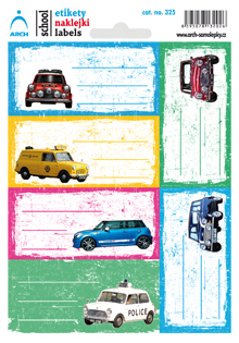 Školní štítky - Auta - Mini Cooper