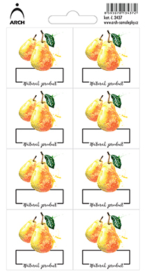 HRUŠKY - Natural product - 8 voděodolných etiket