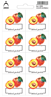BROSKVE - Natural product - 8 voděodolných etiket