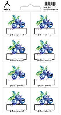 BORŮVKY - Natural product - 8 voděodolných etiket