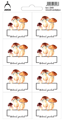 HŘÍBKY - Natural product - 8 voděodolných etiket