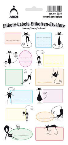 DEKORAČNÍ etikety - kočky