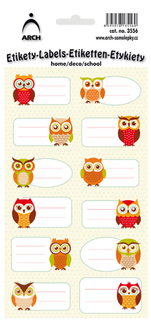 DEKORAČNÍ etikety - sovy dekor