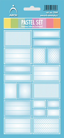 DEKORAČNÍ etikety - Pastel set - modré