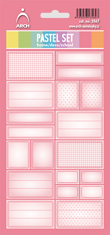 DEKORAČNÍ etikety - Pastel set - růžové