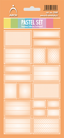 DEKORAČNÍ etikety - Pastel set - oranžové