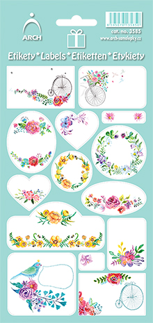 ETIKETY NA DÁRKY KVĚTINKOVÉ - zelenkavé