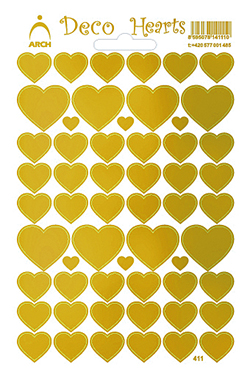 Srdíčka zlatá - Deco Hearts