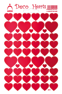 Srdíčka červená - Deco Hearts