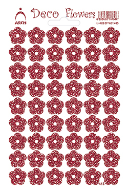 Květinky červené glitter - Deco Flowers