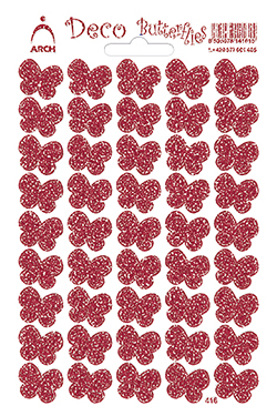Motýlci červení glitter - Deco Butterflies