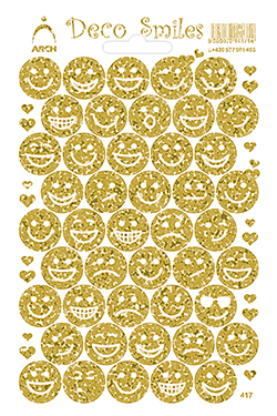 Smajlíci zlatí glitter - Deco Smile