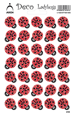 Berušky červené glitter - Deco Ladybugs