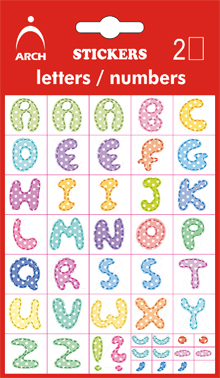 Písmenka scrapbook A-Z, výška 14 mm - 2 archy v bl