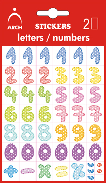 Číselka scrapbook 0-9, výška 14 mm - 2 archy v bli