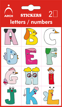 Dětská písmenka A-Z, výška 26 mm - 2 archy v blist