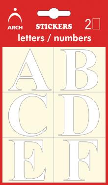 Písmena bílá A-L, výška 38 mm - 2 archy v blistru