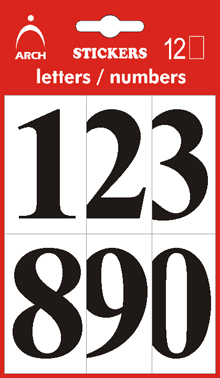 Čísla 0-9, výška 52 mm - 12 číslic v blistru