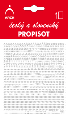 Bílý propisot - výška písmen 2 mm