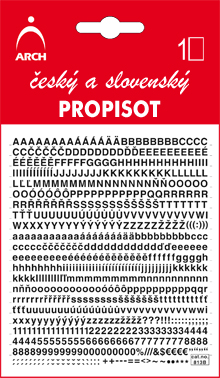 Černý propisot - výška písmen 3 mm