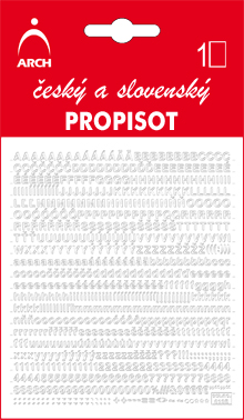 Bílý propisot - výška písmen 3 mm