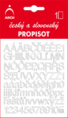 Bílý propisot - výška písmen 10 mm