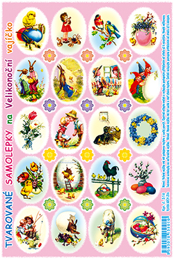 Glitrované samolepky - kuřátko