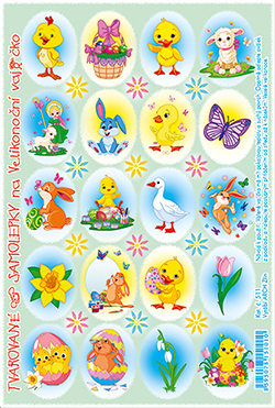 Glitrované samolepky - kohoutek