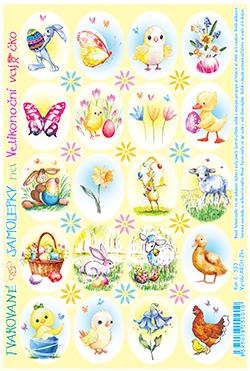 Glitrované samolepky - zajíc s kraslicí