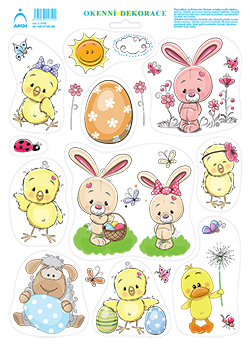 Dělené postavičky - kuřátko s mašlí