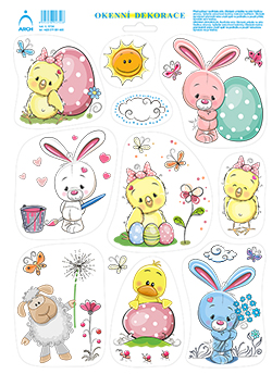 Dělené postavičky - kuřátko s velkou kraslicí