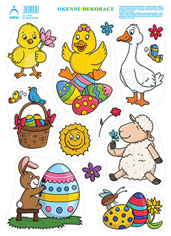 Dělené postavičky - kuřátko s kytkou