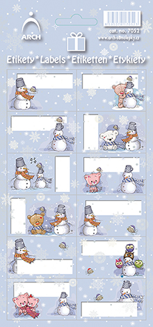Vánoční etikety - sněhuláčci