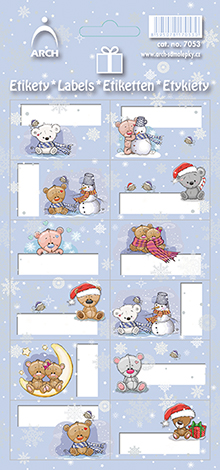 Vánoční etikety - medvídci