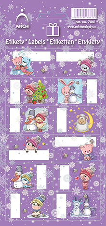 Vánoční etikety - vánoce na dvorku