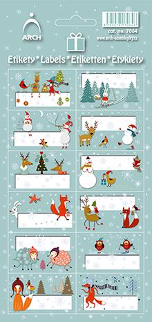 Vánoční etikety - lišky a jelínci