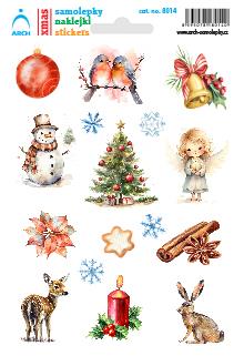 Vánoční samolepky - červená baňka