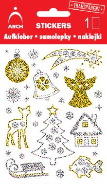 Vánoční holografické samolepky - baňka