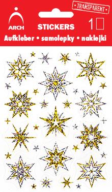 Vánoční holografické samolepky - hvězdičky 01