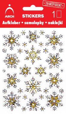 Vánoční holografické samolepky - vločky plné